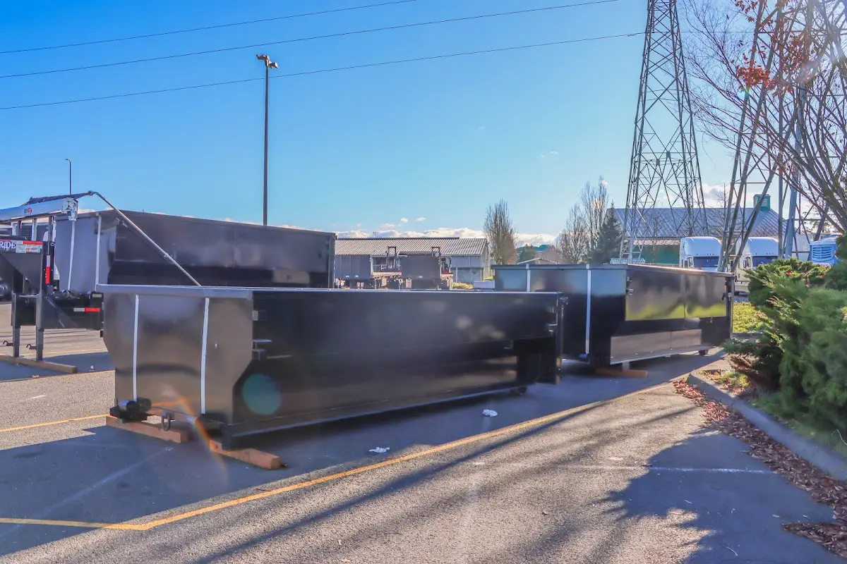 Roll-off dumpster ready for waste disposal at job site for Roll Off Dumpster Rental in Liberal